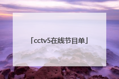 「cctv5在线节目单」CCTV5回放在线观看